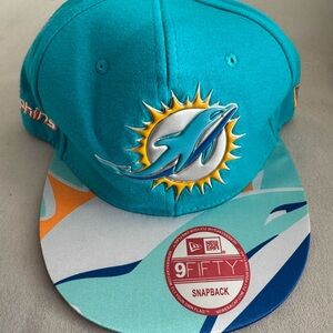 New Era Miami Dolphins Snapback Hat - Teal, Orange & White